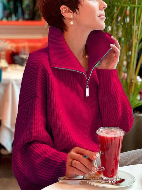Half™ Zip Gebreide Trui | Zachte Brei | Comfort en Stijl