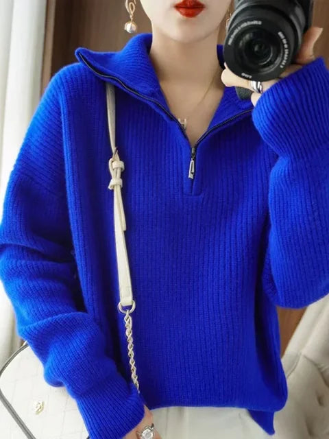 Half™ Zip Gebreide Trui | Zachte Brei | Comfort en Stijl
