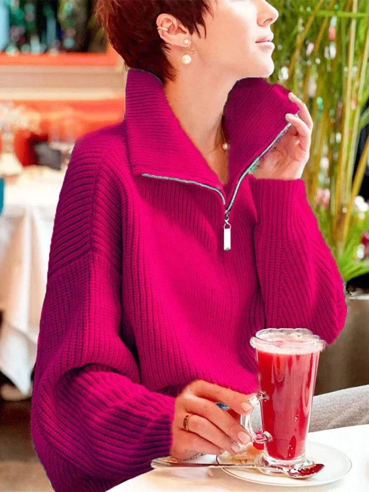 Half™ Zip Gebreide Trui | Zachte Brei | Comfort en Stijl
