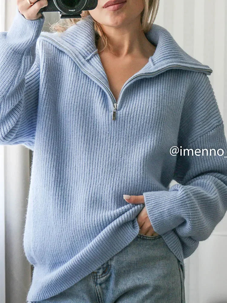 Half™ Zip Gebreide Trui | Zachte Brei | Comfort en Stijl
