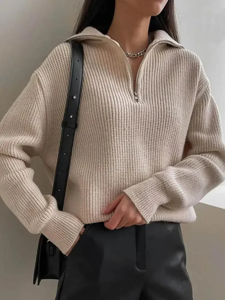 Half™ Zip Gebreide Trui | Zachte Brei | Comfort en Stijl