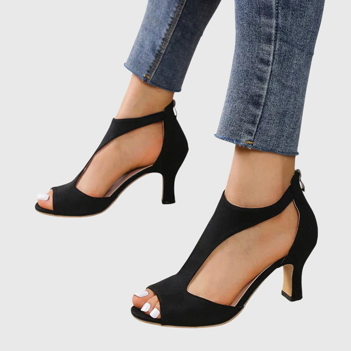 Valentina | Dames Cut-Out Peep-Toe Hak Sandalen