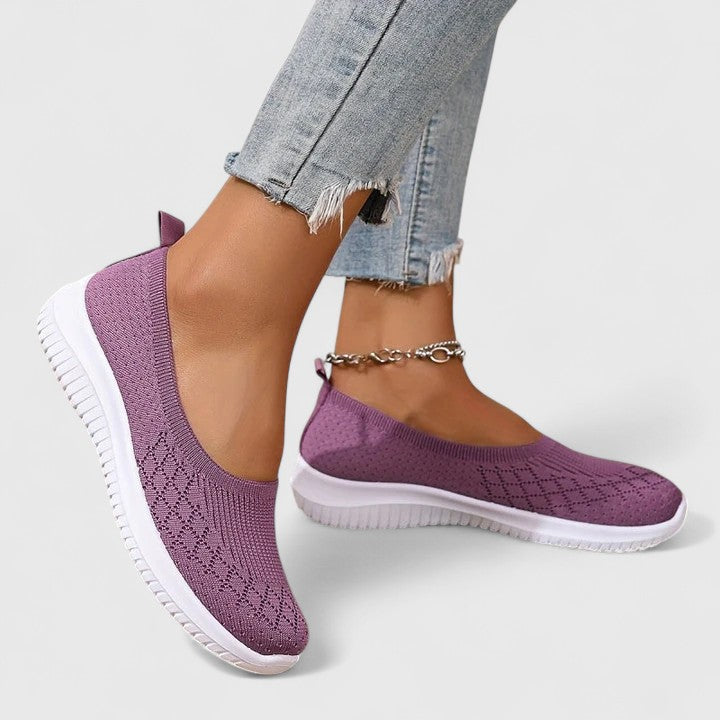 Giselle | Damen Leichte Slip-On Gestrickte Ballerinas