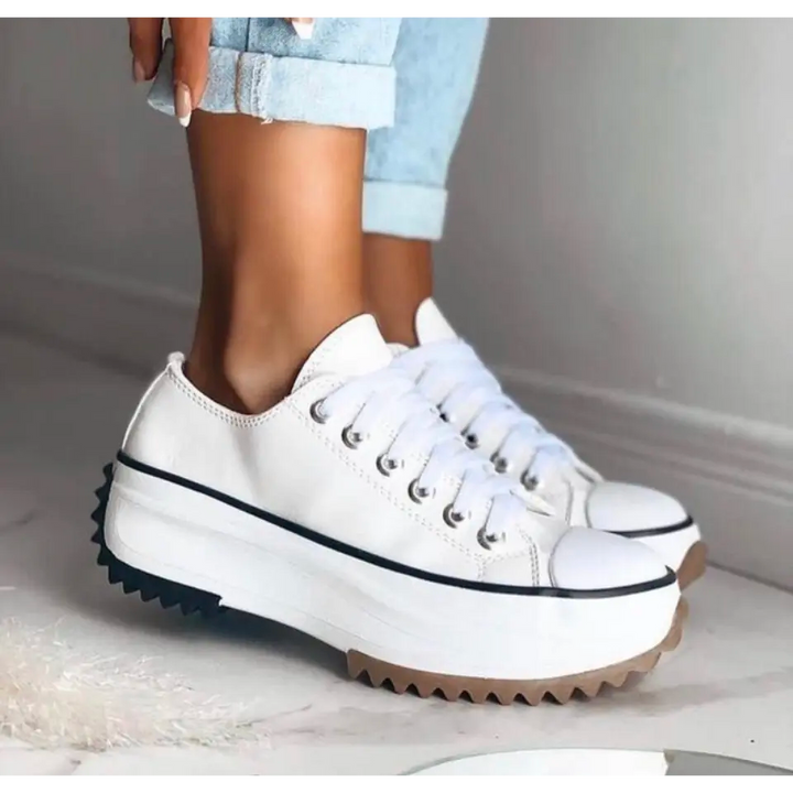 Mila | Damen Schnürplattform Lässige Sneakers