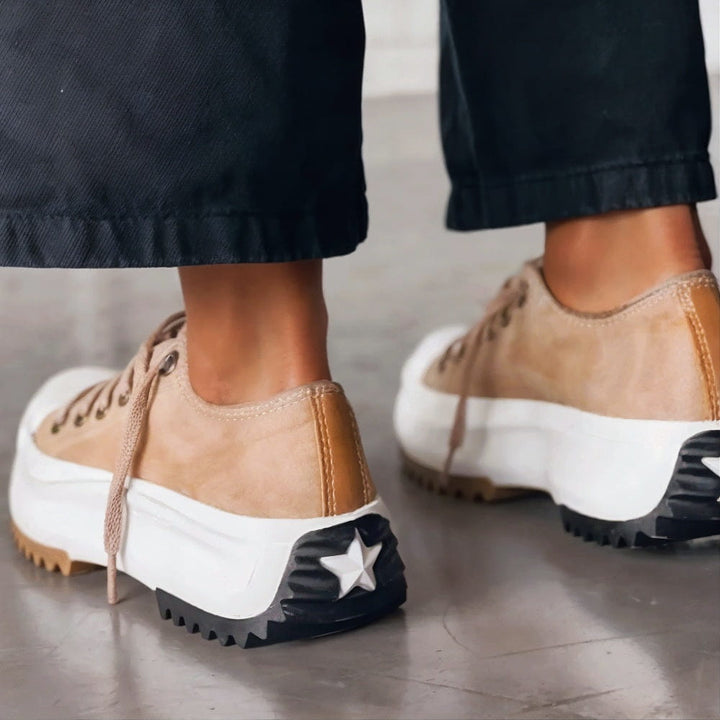 Mila | Damen Schnürplattform Lässige Sneakers