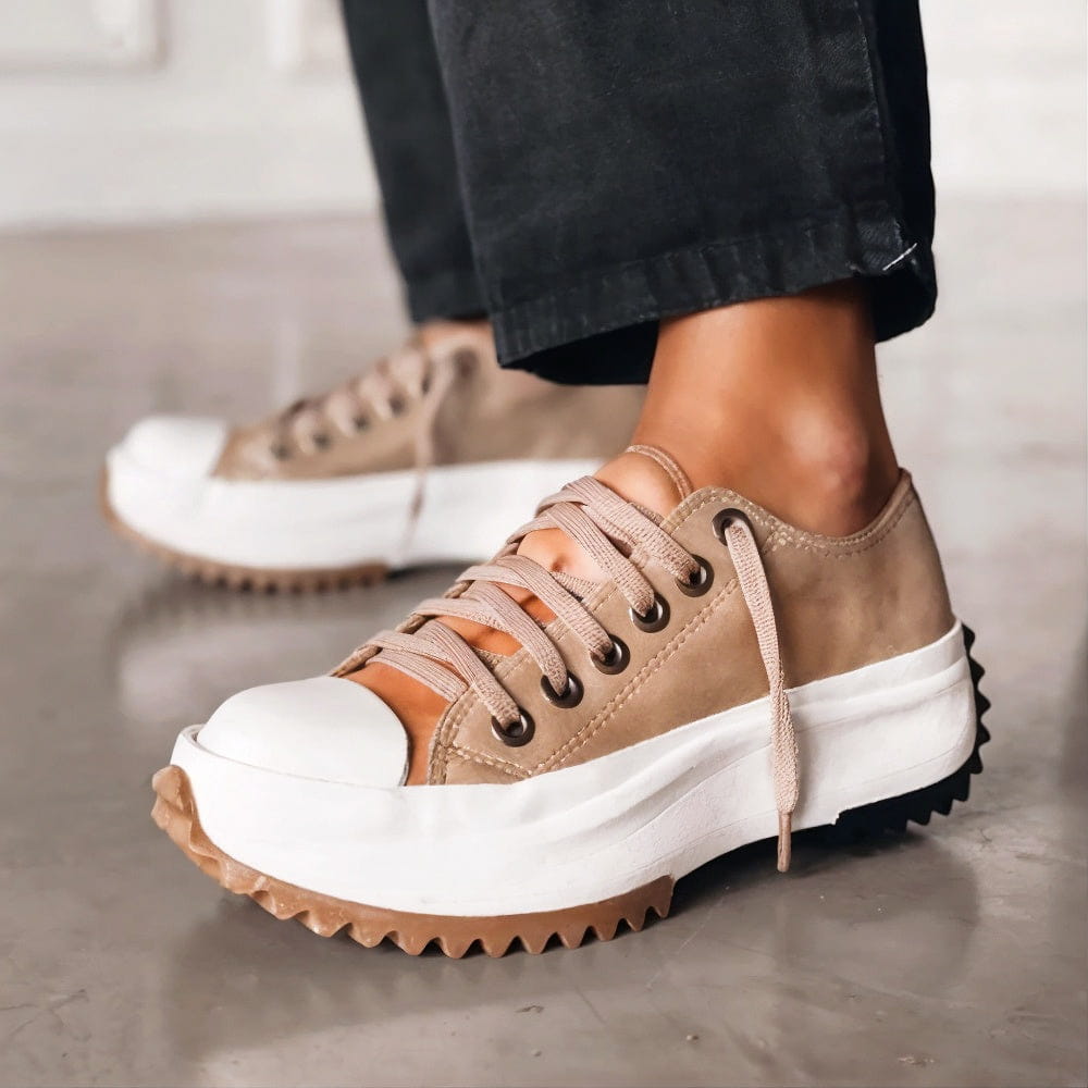 Mila | Damen Schnürplattform Lässige Sneakers