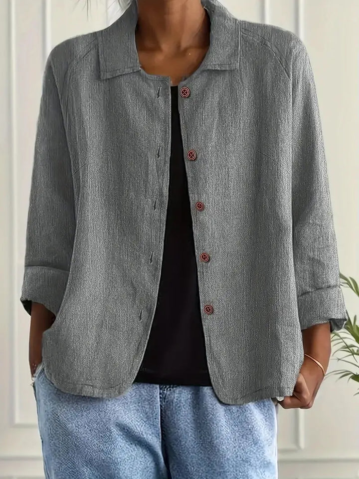 Chloe | Damen Lässige Leichte Jacke mit Knopfleiste vorne