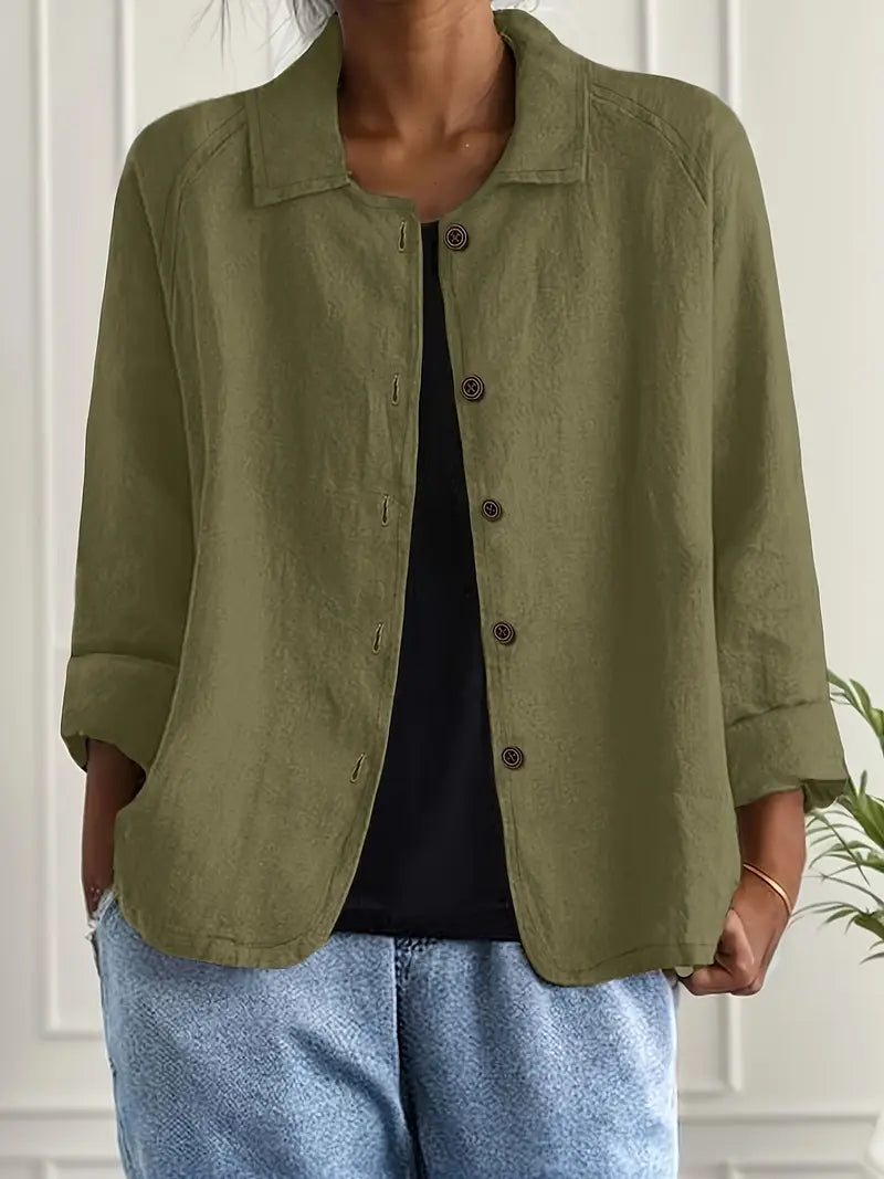 Chloe | Damen Lässige Leichte Jacke mit Knopfleiste vorne