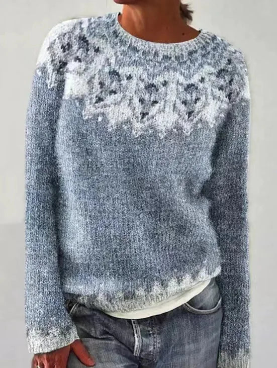Carola™ Gestrickter Pullover mit Bunten Skandinavischen Mustern