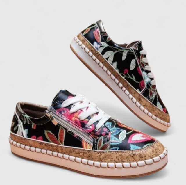 Lauren | Damen Blumen Plateau Sneakers