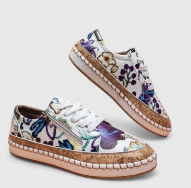 Lauren | Damen Blumen Plateau Sneakers