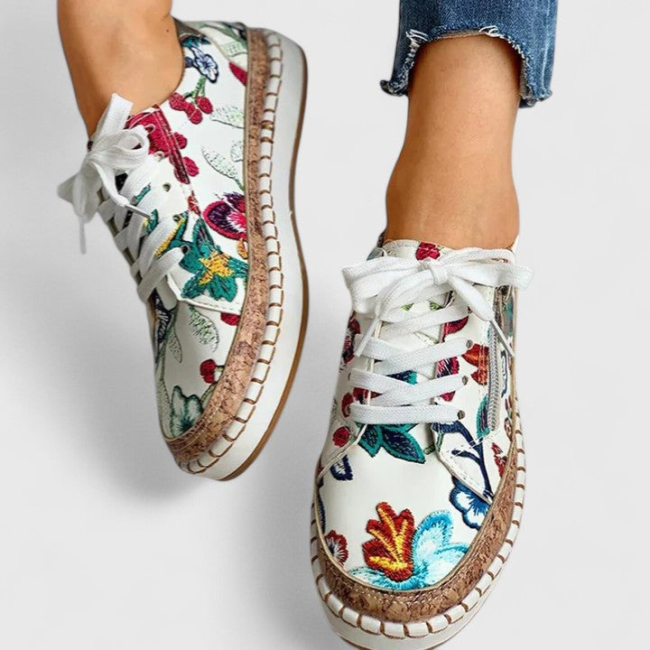 Lauren | Damen Blumen Plateau Sneakers