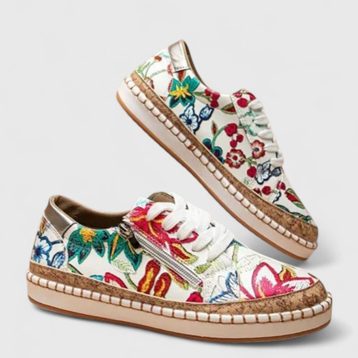 Lauren | Damen Blumen Plateau Sneakers