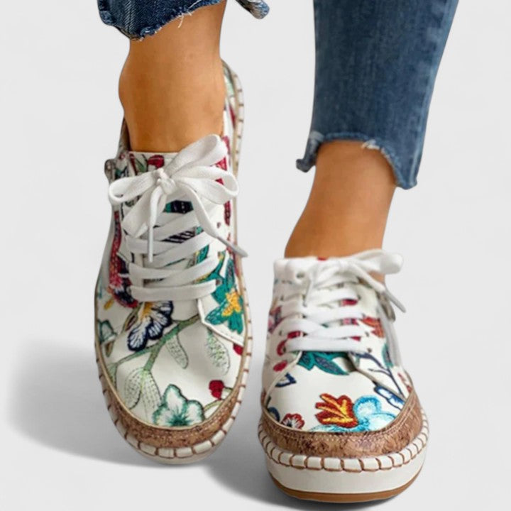 Lauren | Damen Blumen Plateau Sneakers