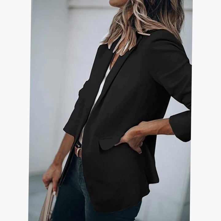 Blazer Gilet Dames Open Voorkant Elegante Casual Longblazer - Zwart