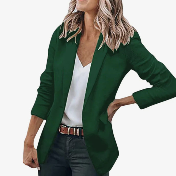 Blazer Gilet Dames Open Voorkant Elegante Casual Longblazer - Groen