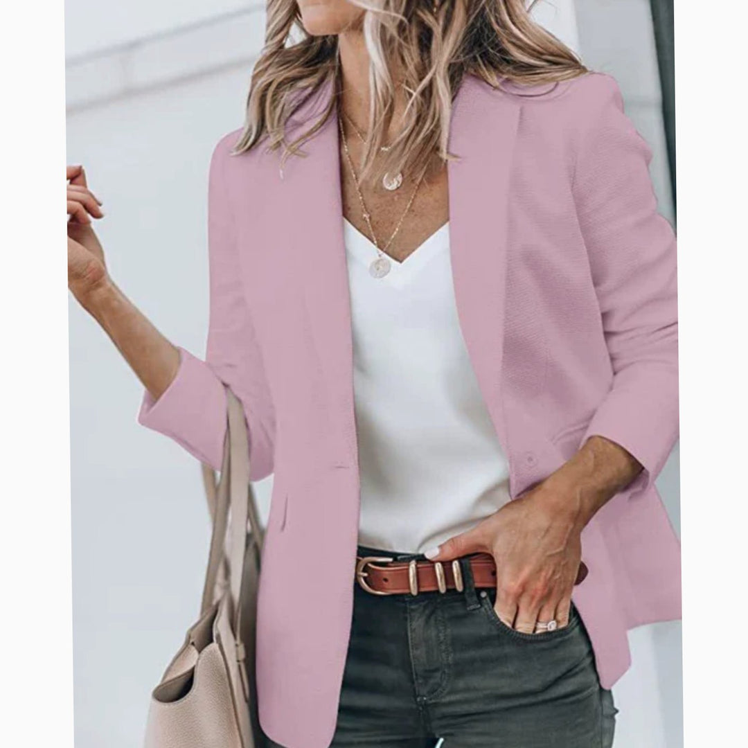 Blazer Gilet Dames Open Voorkant Elegante Casual Longblazer - Roze