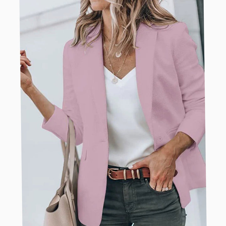 Blazer Gilet Dames Open Voorkant Elegante Casual Longblazer - Roze