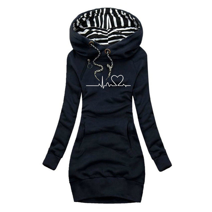 Carolien™ Winterwarmer Hoodie-Kleid mit Hundemotiv