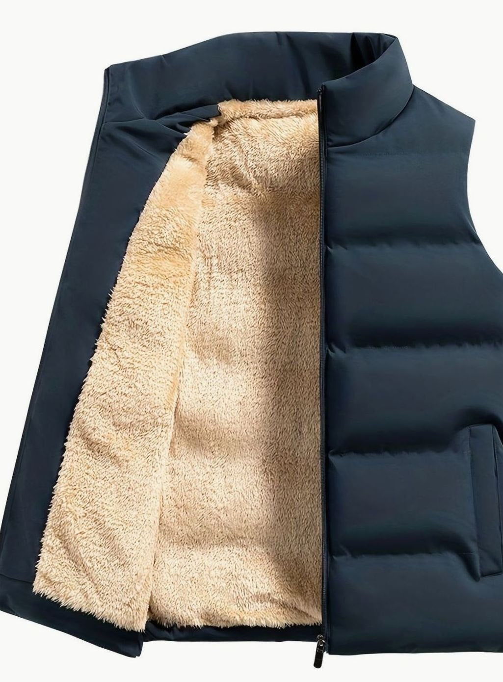 Bodywarmer Dames Fleece Gevoerd Mouwloos Wintervest Opstaande Kraag