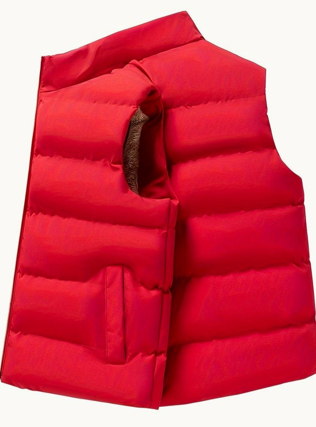 Bodywarmer Dames Fleece Gevoerd Mouwloos Wintervest Opstaande Kraag