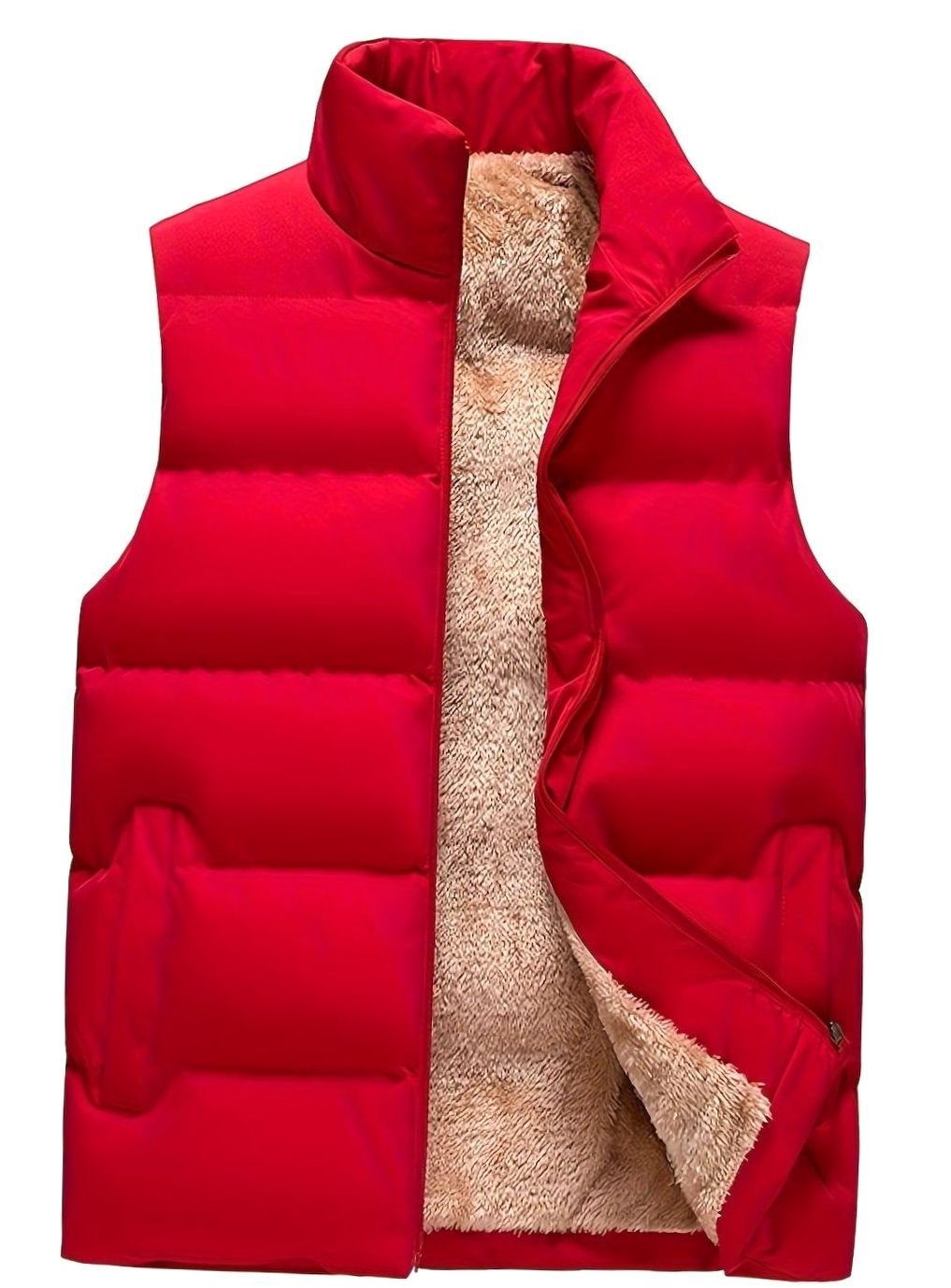 Bodywarmer Dames Fleece Gevoerd Mouwloos Wintervest Opstaande Kraag
