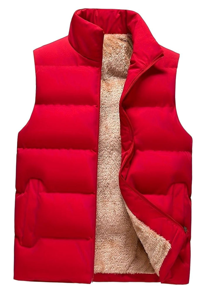 Bodywarmer Dames Fleece Gevoerd Mouwloos Wintervest Opstaande Kraag