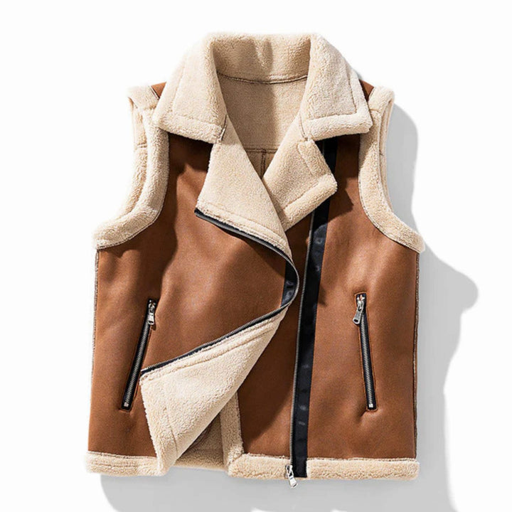 Bodywarmer Dames Mouwloze Fleece Sherpa Vest - Bruin
