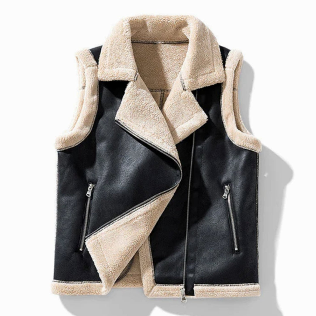 Bodywarmer Dames Mouwloze Fleece Sherpa Vest - Zwart