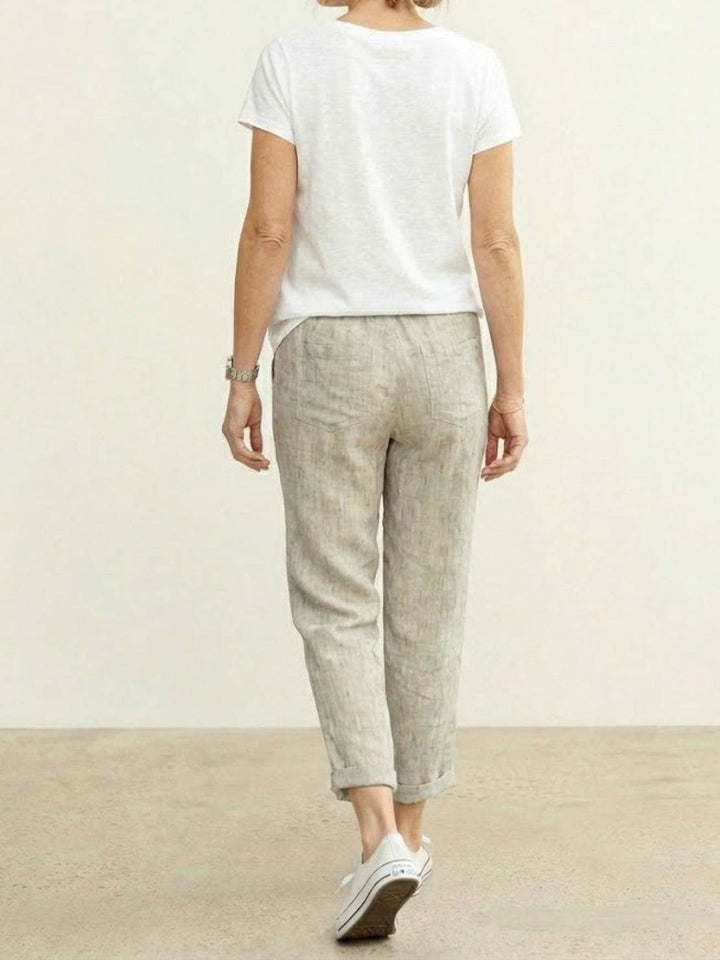 Isabella | Dames Trekkoord Taille Casual Slim Fit Broek
