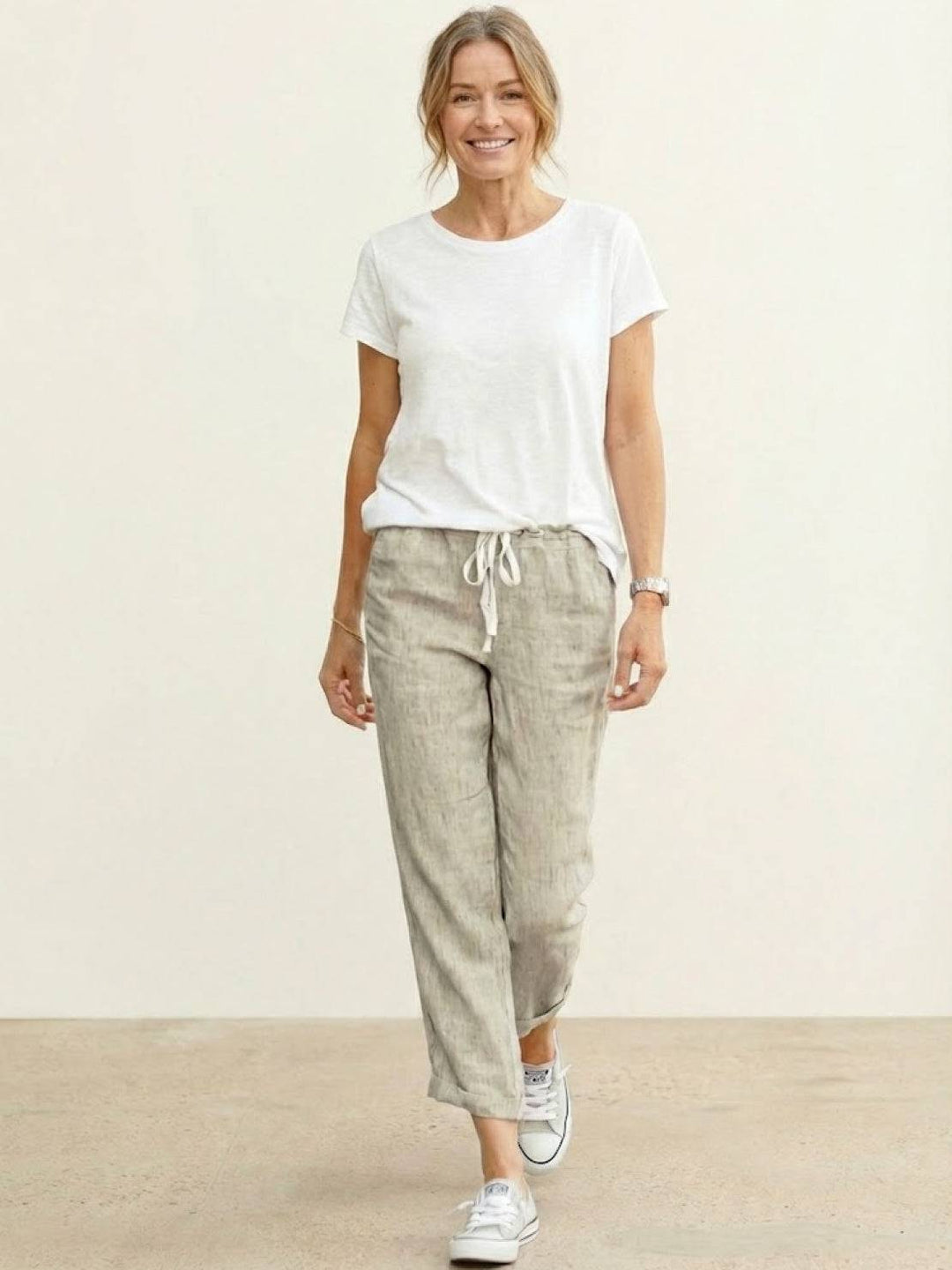 Isabella | Dames Trekkoord Taille Casual Slim Fit Broek