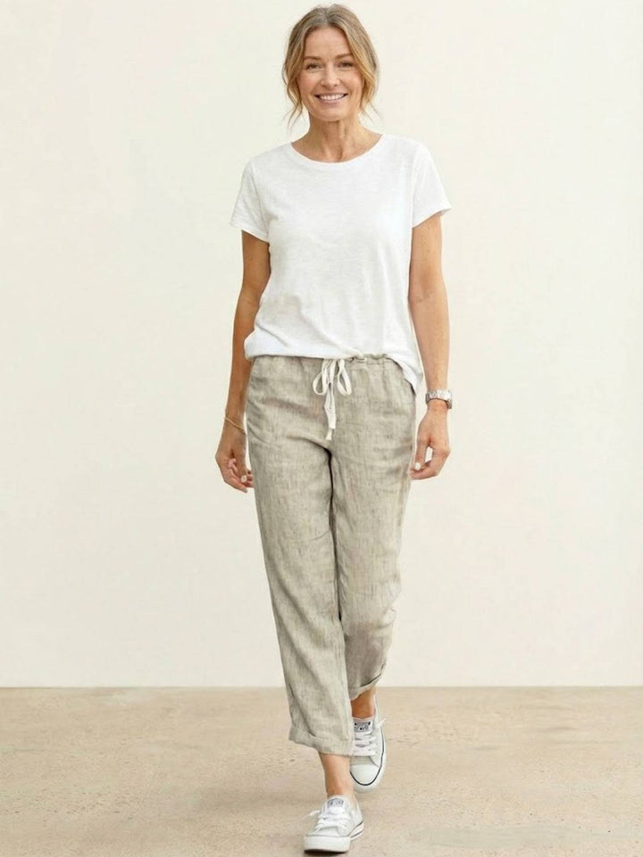 Isabella | Dames Trekkoord Taille Casual Slim Fit Broek