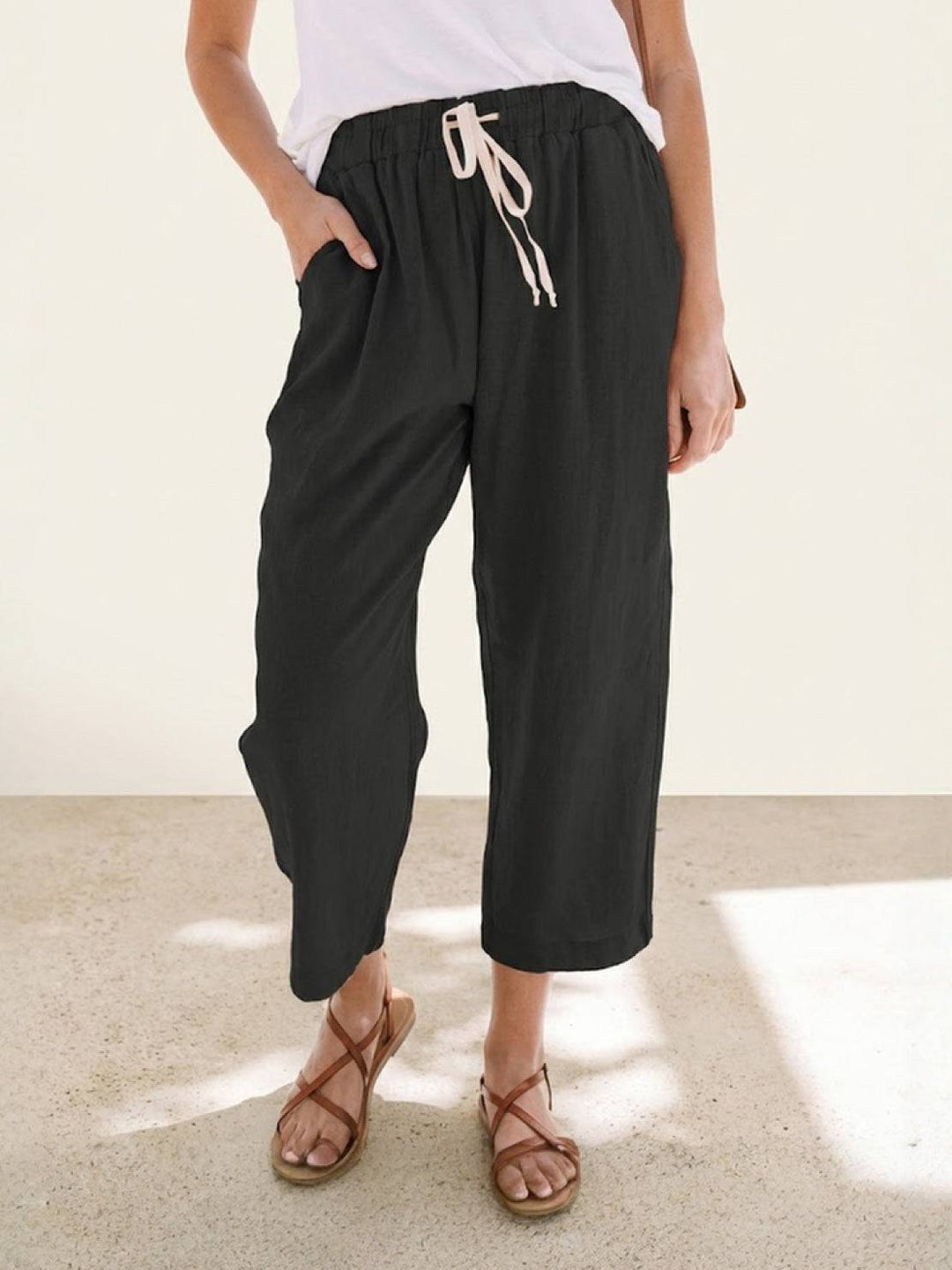 Isabella | Dames Trekkoord Taille Casual Slim Fit Broek