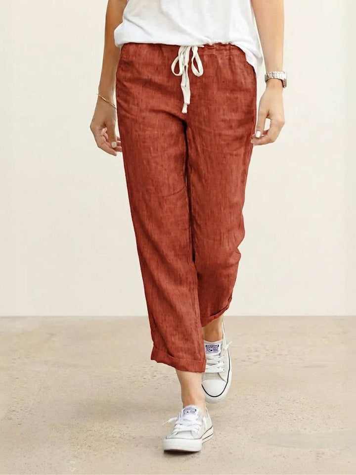 Isabella | Dames Trekkoord Taille Casual Slim Fit Broek