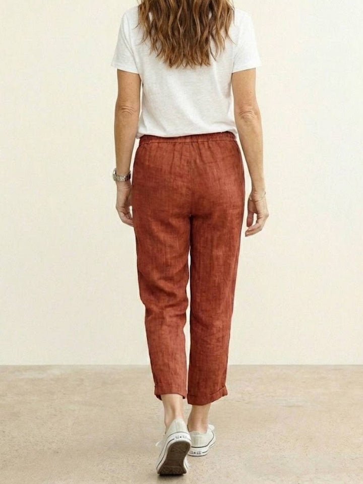 Isabella | Dames Trekkoord Taille Casual Slim Fit Broek
