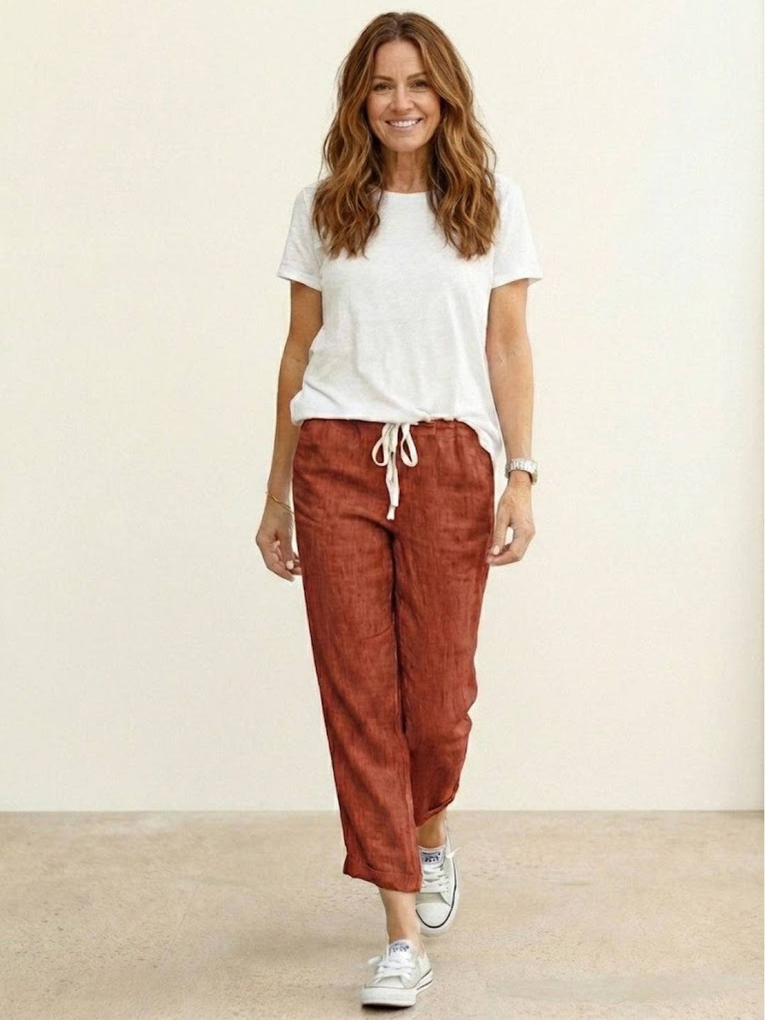 Isabella | Dames Trekkoord Taille Casual Slim Fit Broek