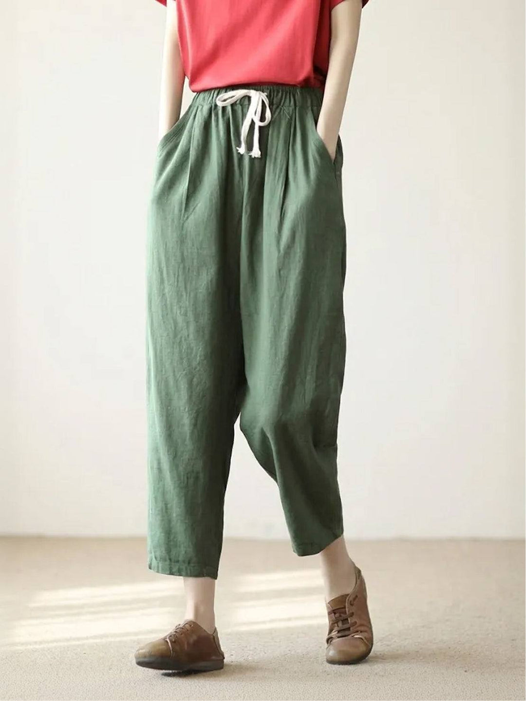 Isabella | Dames Trekkoord Taille Casual Slim Fit Broek