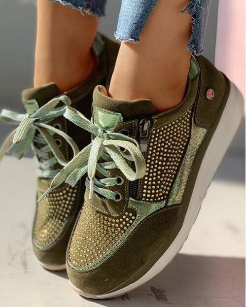 Abigail | Dames Veters Platform Sneakers
