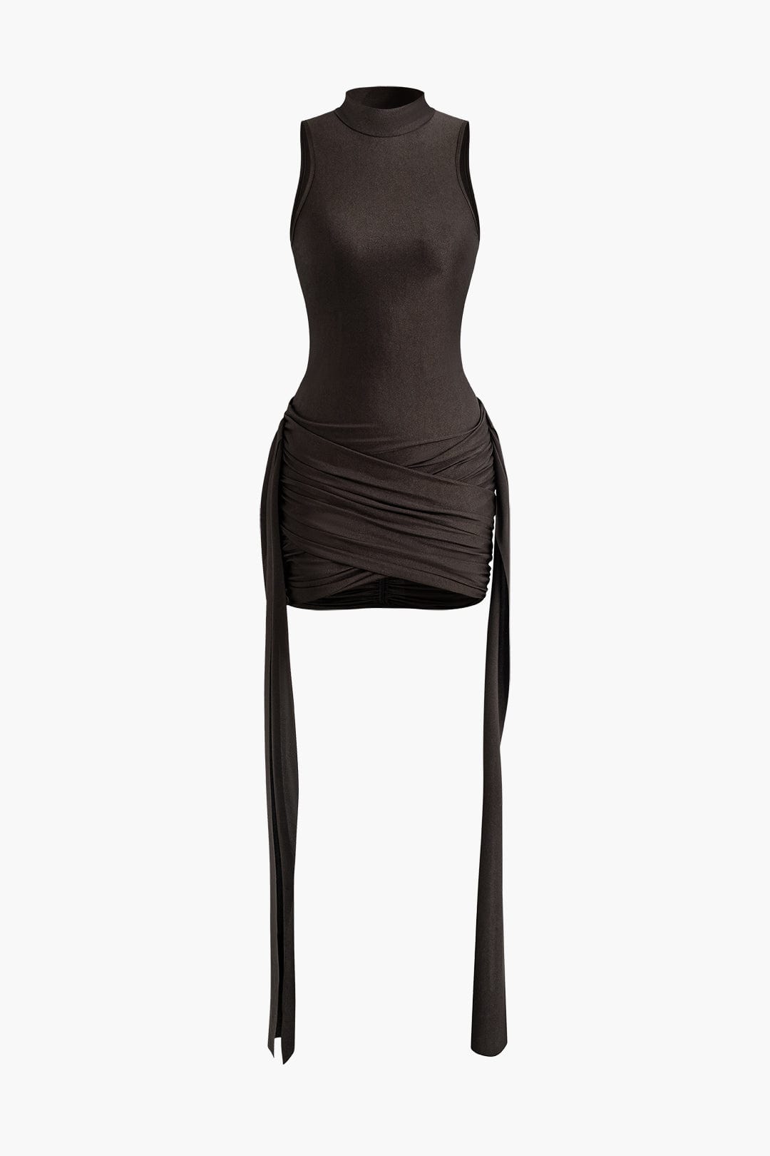 Vera | Elegante High-Neck Bodycon Minidress met Drapering