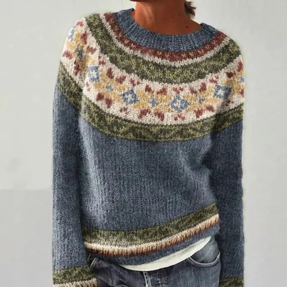 Natalie | Dames Kleurrijke Fair Isle Gebreide Trui