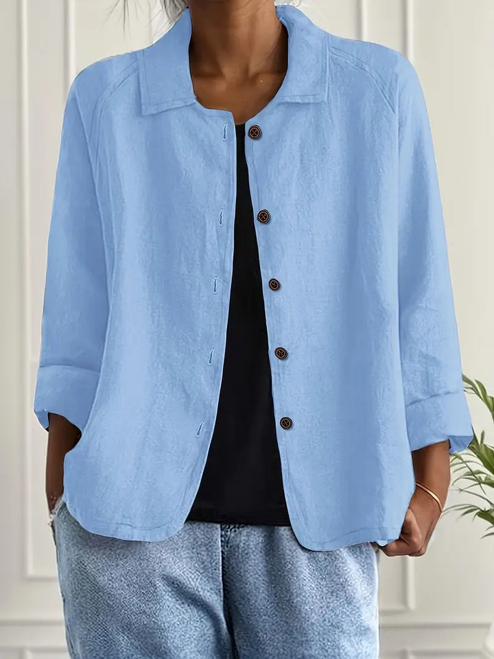 Chloe | Damen Lässige Leichte Jacke mit Knopfleiste vorne