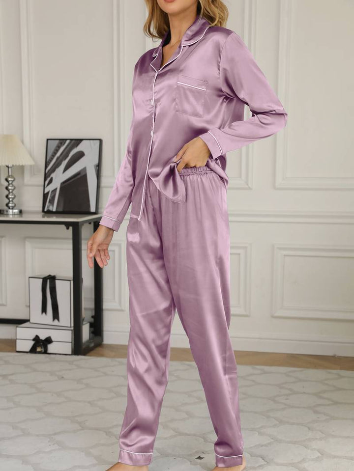Amber-Louise™ Luxe Satijnen Dames Pyjama Set