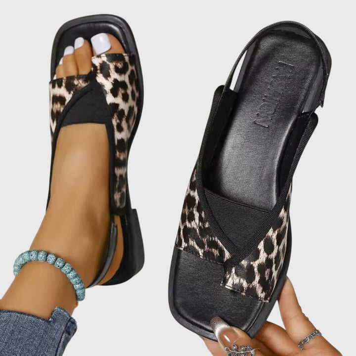 Savannah | Dames Flat Sandalen Met Contrasterende Band