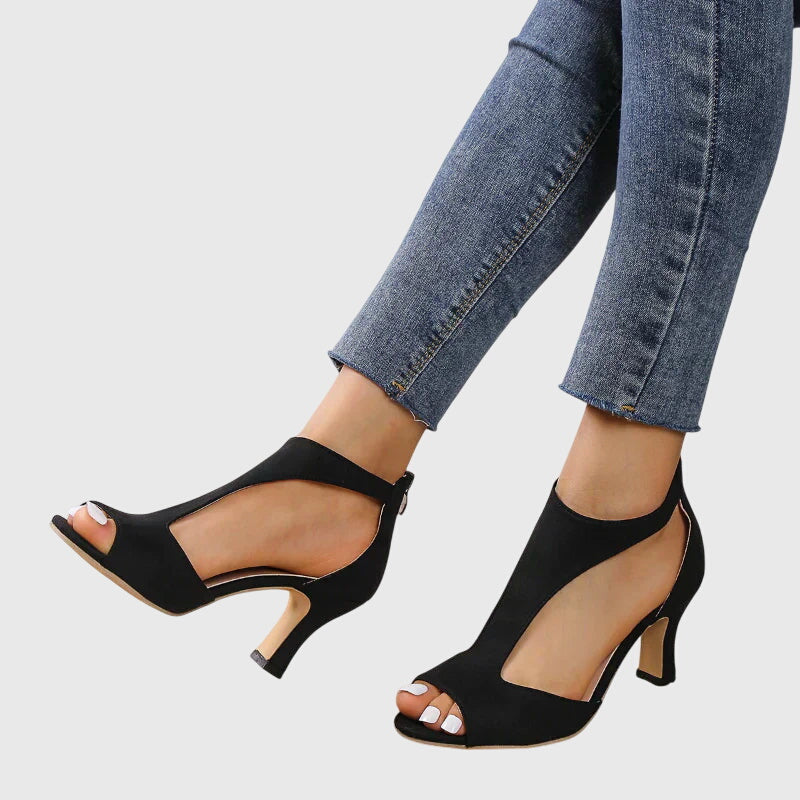 Valentina | Dames Cut-Out Peep-Toe Hak Sandalen