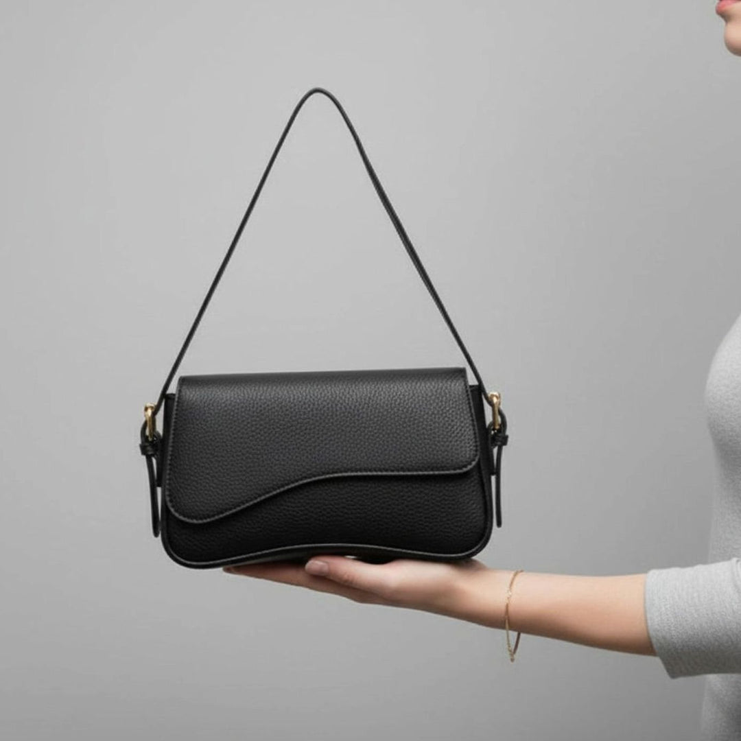 Damen Elegante Leren Schoudertas Verstellbarer Riemen Strukturleder