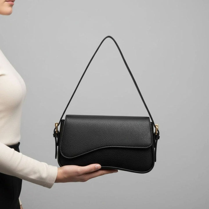 Damen Elegante Leren Schoudertas Verstellbarer Riemen Strukturleder