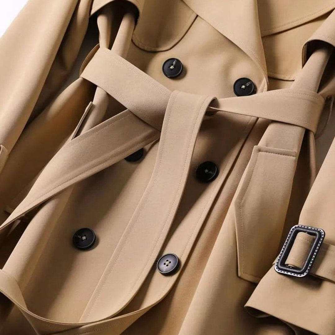 Damen Klassischer Taillierter Trenchcoat für den Winter mit Gürtel
