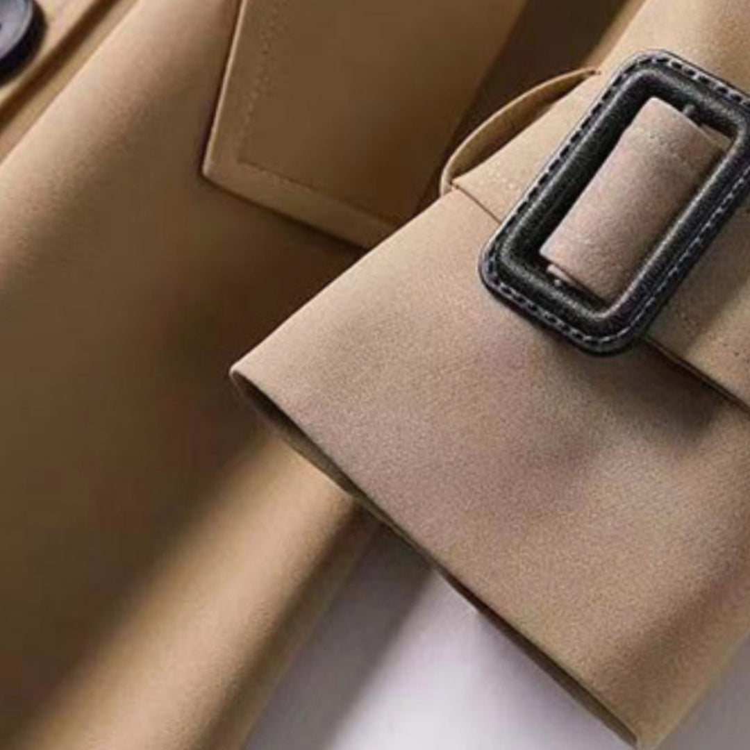 Damen Klassischer Taillierter Trenchcoat für den Winter mit Gürtel