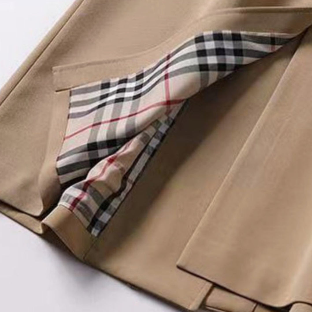 Damen Klassischer Taillierter Trenchcoat für den Winter mit Gürtel