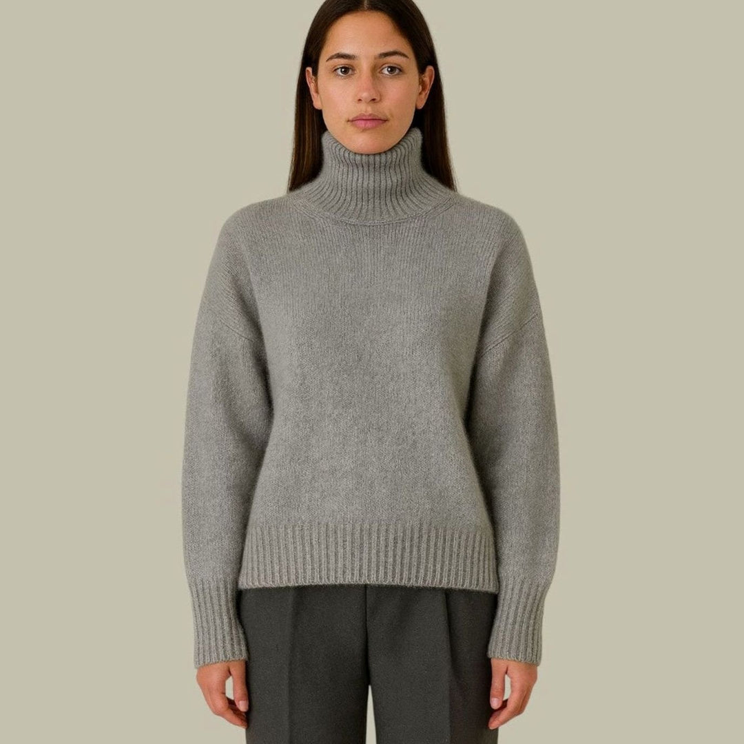 Damen Oversize Rollkragenpullover aus Merinowolle